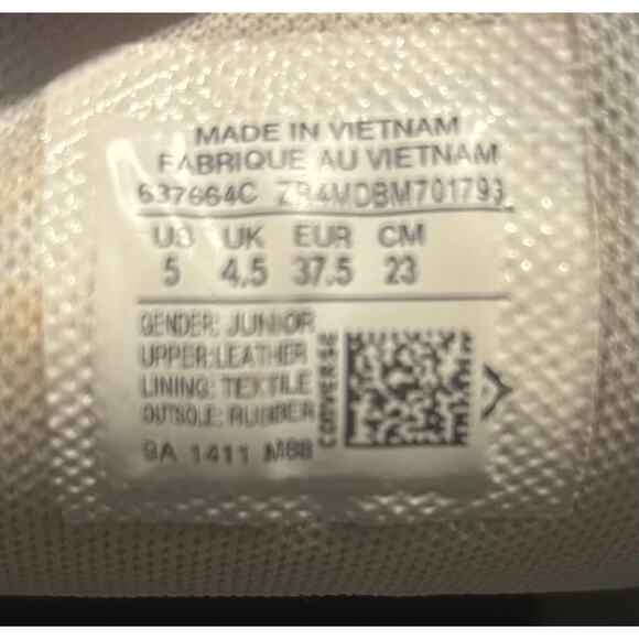 Converse All Star White Leather Low Top Junior Size 5 - Picture 11 of 11